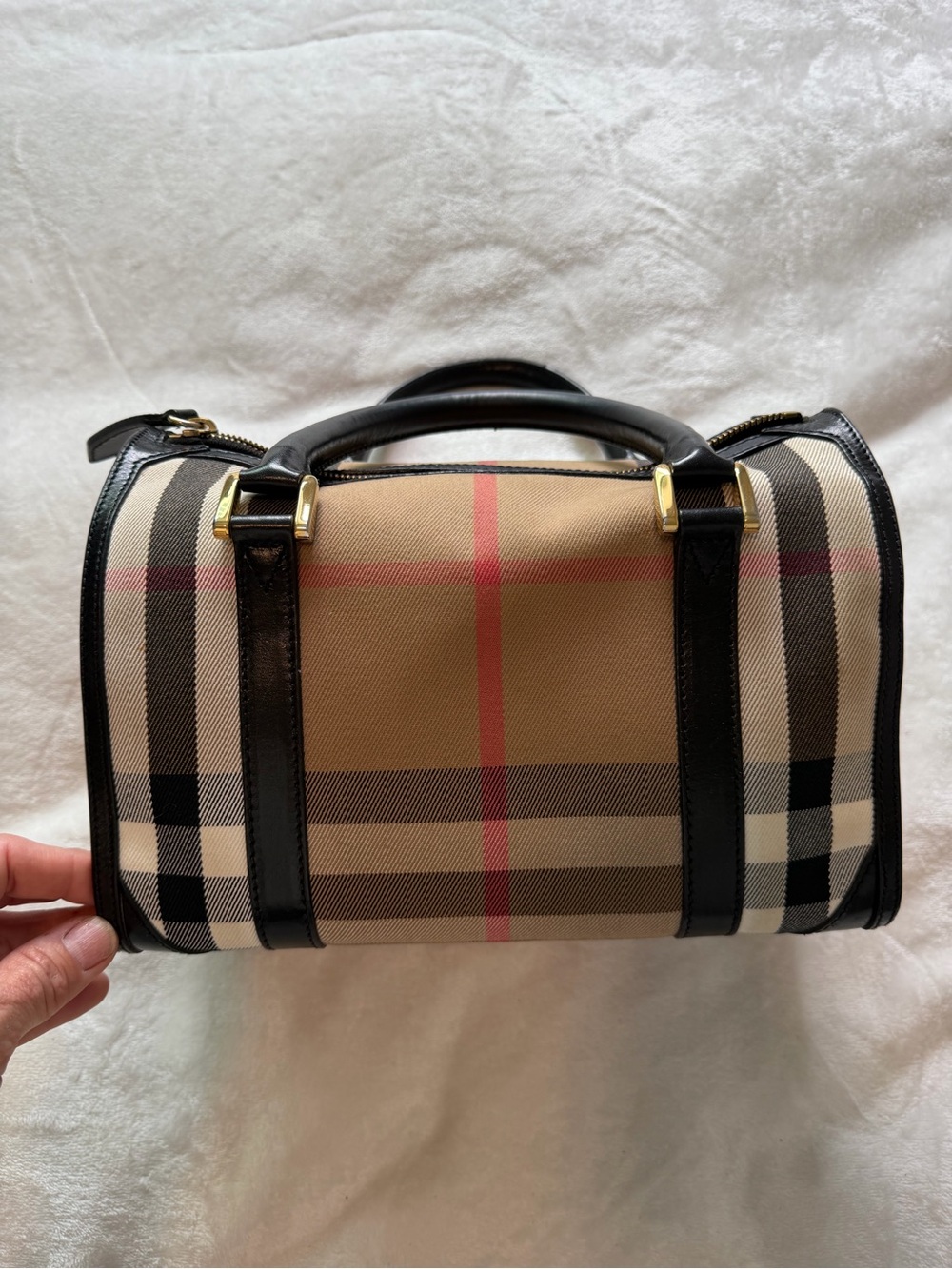 Burberry Boston haymarket canvas satchel bag - Picture 4 of 16